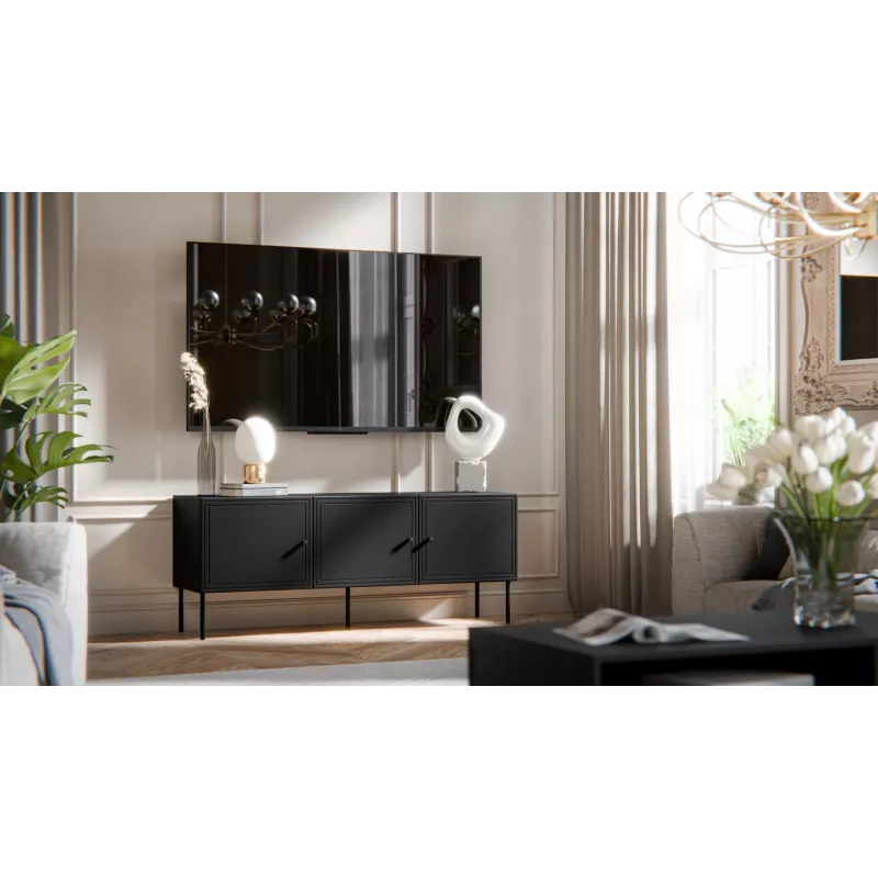 RTV 3D Szafka PALAZZO BIS 151x40x60 czarny matowy