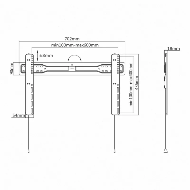 Uchwyt stały Sbox PLB-5746F do telewizora LED 37-70 cali, 35 kg