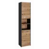 Szafka łazienkowa Topeshop S40 ANTRACYT/ARTISAN, wolnostojąca, 400×300×1700 mm, 6 półek, 2 drzwi