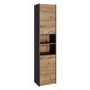 Szafka łazienkowa Topeshop S40 ANTRACYT/ARTISAN, wolnostojąca, 400×300×1700 mm, 6 półek, 2 drzwi