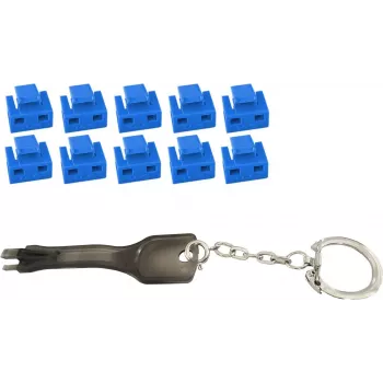 Blokada portu ShiverPeaks 08-01034 RJ-45 Niebieska Bezpieczeństwo sieci