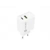 Ładowarka sieciowa szybkiego ładowania NATEC RIBERA 12V 20W USB-C PD 3.0 + USB-A Samsung AFC biała