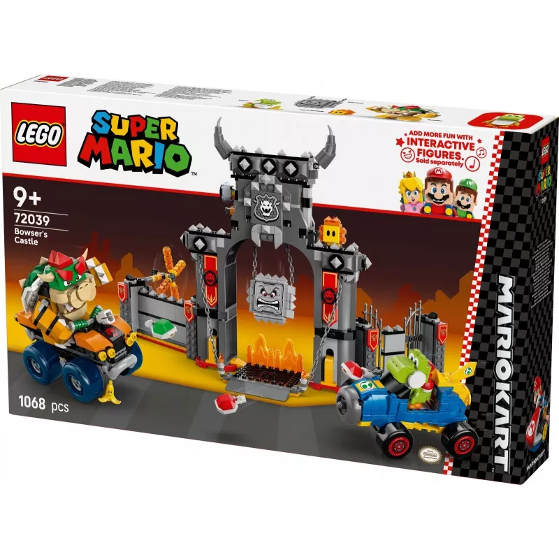 Zestaw konstrukcyjny LEGO 72039 Super Mario Twierdza Bowsera z Mario Kartem, interaktywny zestaw do zabawy
