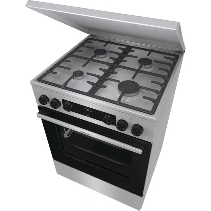 Gorenje GKS6C71XF Wolnostojąca kuchenka z piekarnikiem Srebrna