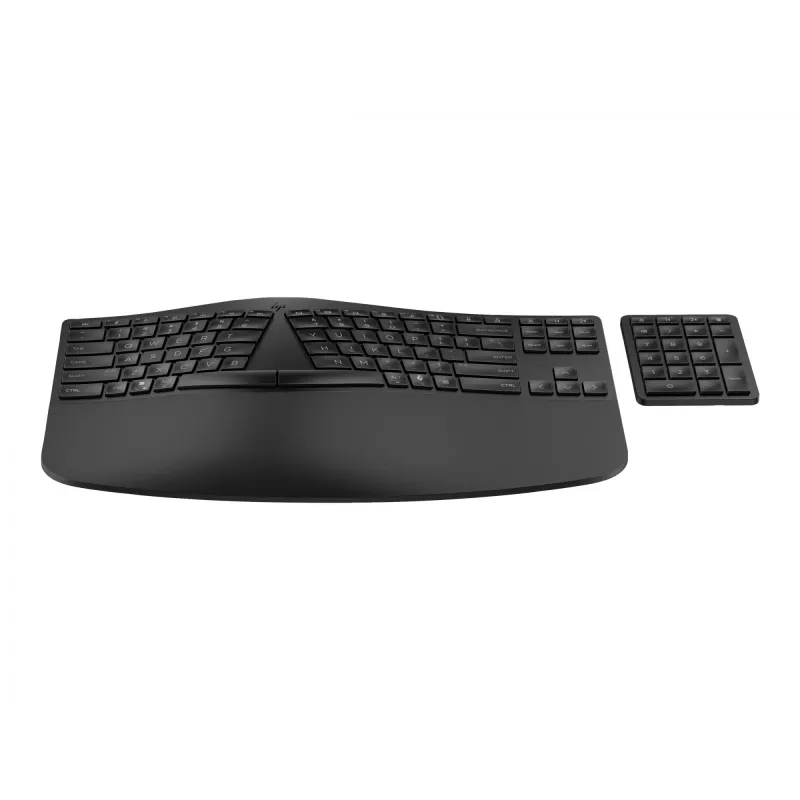 Klawiatura bezprzewodowa ergonomiczna HP 960, pełnowymiarowa (100%), bezprzewodowa, RF + Bluetooth, membranowa, czarna