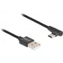 DeLOCK Kabel USB 2.0 typu-A męski na USB typu-C męski kątowy 2 m czarny