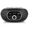 Przenośny odtwarzacz CD JVC RD‑E221B — czarny, CD/MP3, magnetofon kasetowy, odtwarzanie USB, radio FM, AUX, zasilanie bateryjne/sieciowe