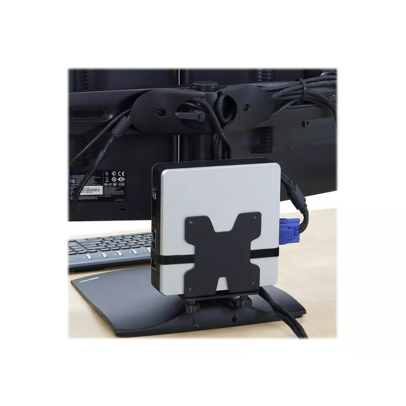 Ergotron DS100 - Podstawa - pozioma - dla 2 wyświetlaczy LCD - Aluminium, Stal - Czarny - Rozmiar ekranu: do 61 cm (do 24 cale)
