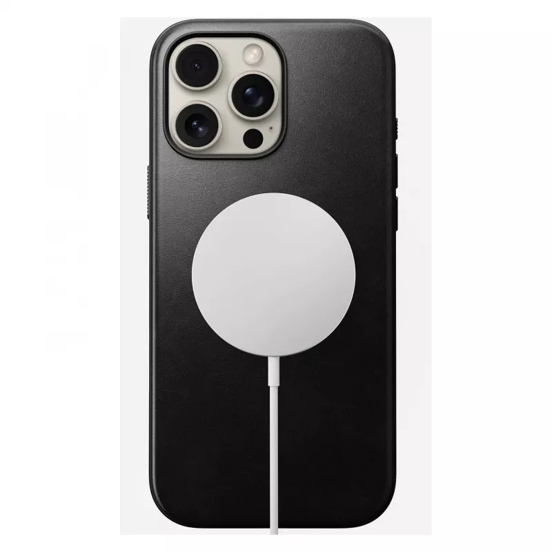 Pokrowiec na telefon Nomad Modern Leather etui do iPhone 16 Pro Max, 6,9 cala (17,5 cm), czarny, skóra+PC+TPU