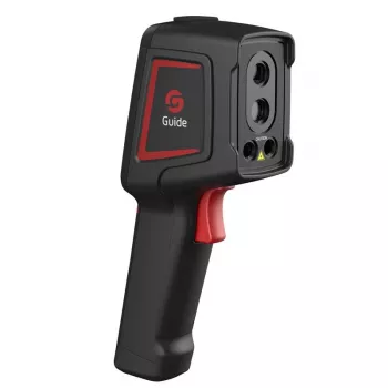 Kamera termowizyjna Guide Sensmart E1+ — sensor termiczny 120×90 px, maks. 240×180 px, ekran LCD 2,4 cala, Wi‑Fi, IP54, -20–550°C