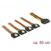 Kabel SATA DeLOCK 60158 0,5 m SATA 15-pin 4 x SATA 15-pin Wielokolorowy