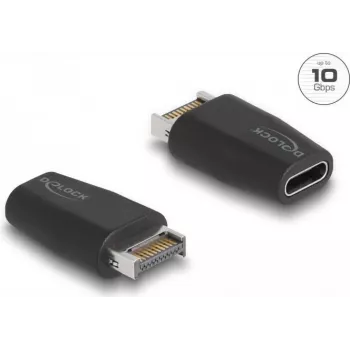 Adapter DeLOCK USB 10 Gb/s Type-A Key A męski na USB Type-C żeński czarny
