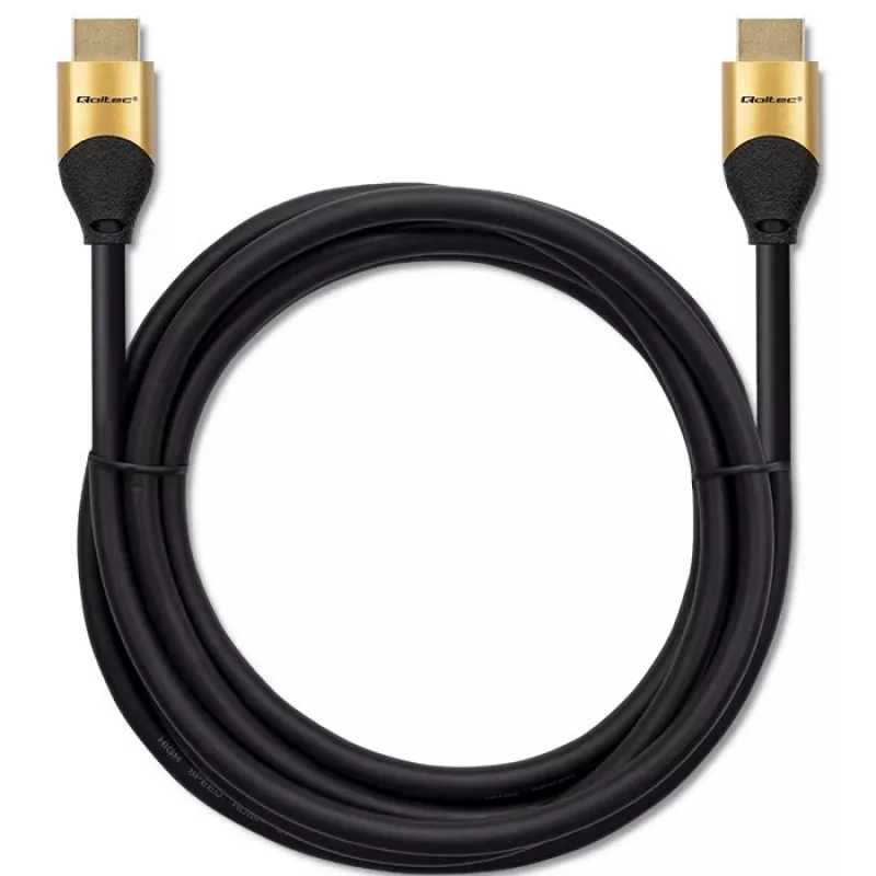 Qoltec 50355 Kabel HDMI v2.1 Ultra High Speed 8K | 60Hz | 28AWG | ZŁOTO | 2m