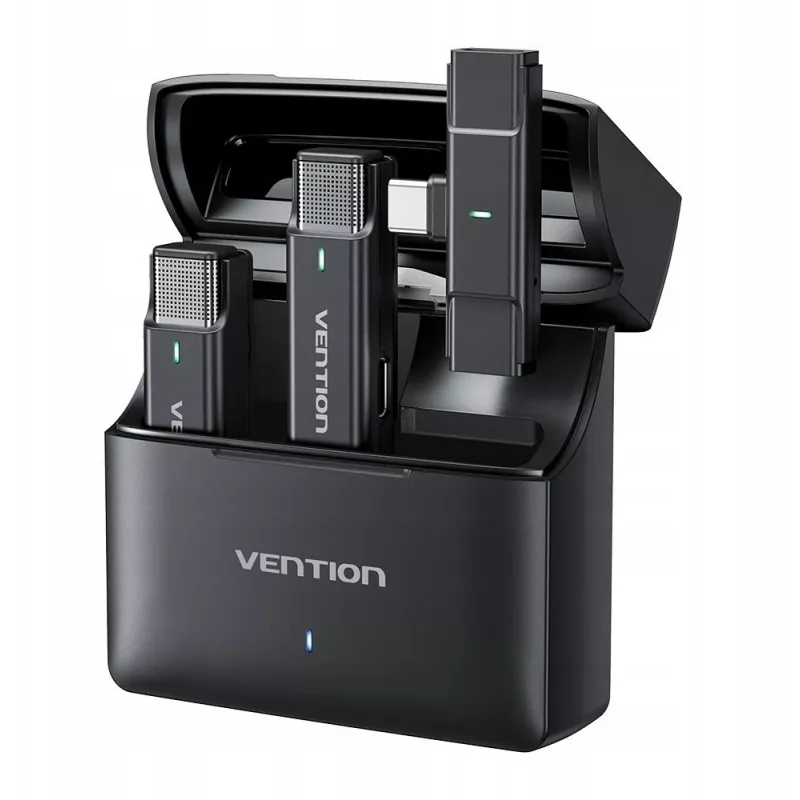 Zestaw 2 mikrofonów Vention USB-C + etui ładujące