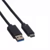 ROLINE - Kabel USB - USB typu C (M) - 9-pin USB typu A (M) - 1 m (USB 3.1) - Formowany - Czarny (11.02.9011)