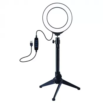 Pierścieniowe światło LED 12 cm ze statywem stołowym do 24,5 cm, USB