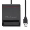 Czytnik kart ID QOLTEC Smart chip — USB, czarny, 84,5×65×16 mm, 63 g