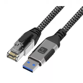 Kabel sieciowy Techly ICOC U3A-RJ45-010 Czarny, Srebrny 1 m Cat6 F/UTP (FTP)