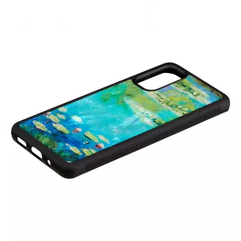 Etui ochronne iKins na telefon Samsung Galaxy S20 — Czarny Wzór Lilii Wodnych
