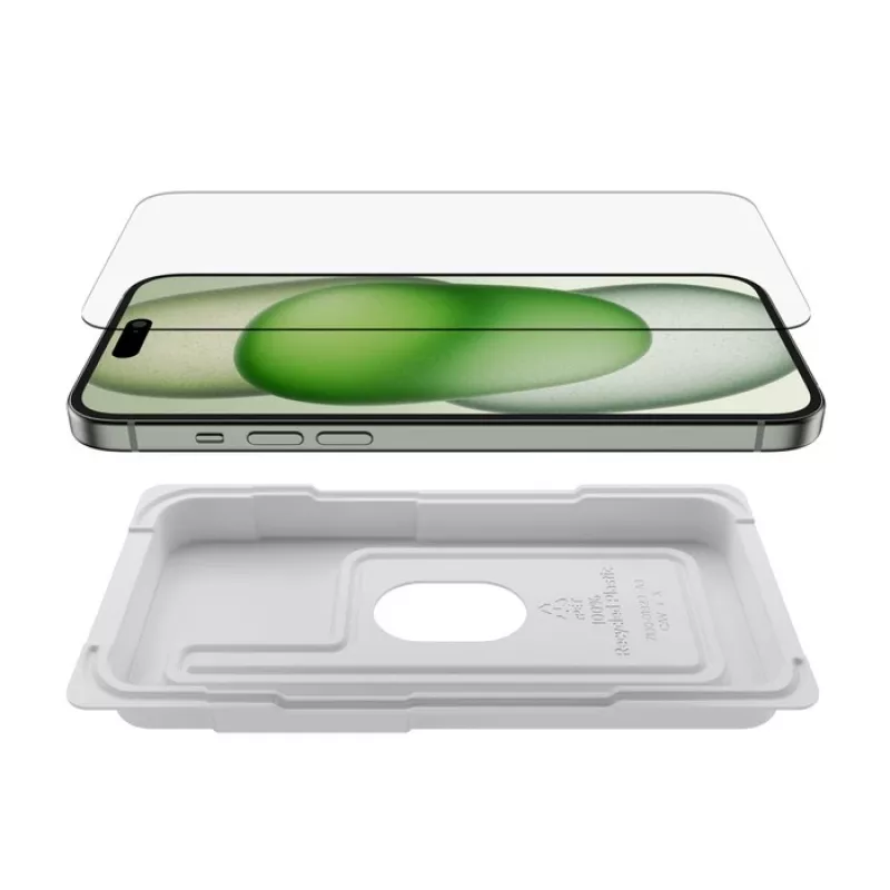 Osłona ekranu Belkin ScreenForce do iPhone 16 Plus Antybakteryjne szkło hartowane