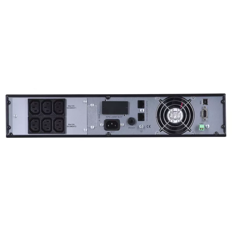 Zasilacz awaryjny zielony Cell UPS13 — zasilacz UPS online z podwójną konwersją, 1000 VA / 900 W, czysty sinus, 6 gniazd AC, LCD, 2×12V 9Ah