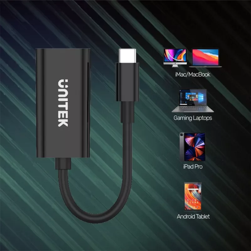 UNITEK V1421A Adapter graficzny USB Czarny