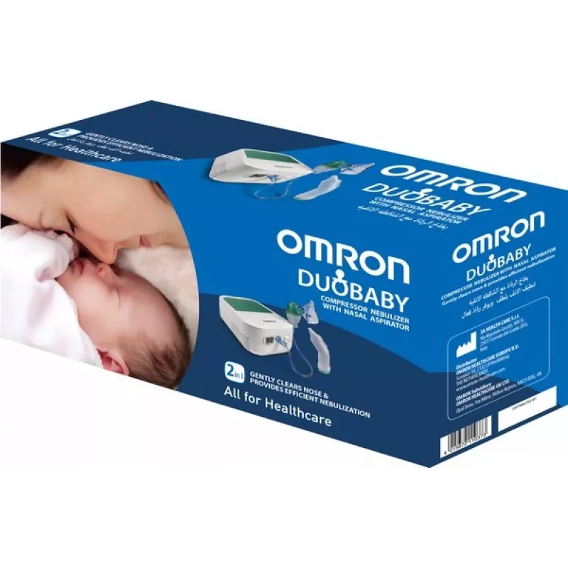 Nebulizator stołowy Omron NE-C301-E — zasilany sieciowo, pojemność 12 ml, maska dziecięca i ustnik, biały
