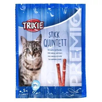 Przysmaki dla kota Trixie Premio Sticks Czarnyened salmon with trout, karma uzupełniająca, 5 x 5 g (25 g)