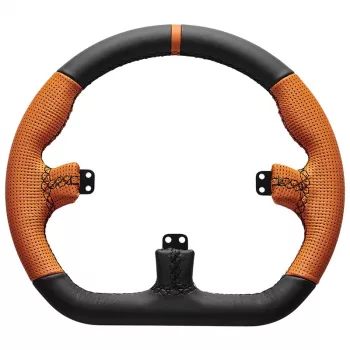 Kierownica do symulatora wyścigowego Asetek SimSports GT Rim Closed D skóra pomarańczowa