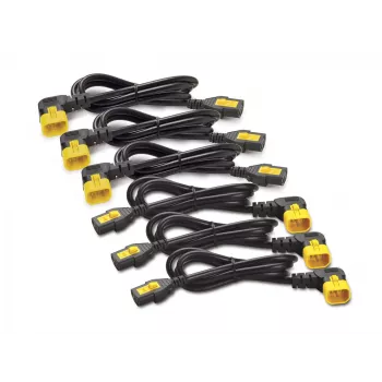 APC Power Cord Kit (6 szt.), blokowany, C13 do C14 (kąt 90°), 1,2 m
