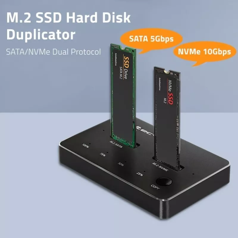 Qoltec 52274 Stacja dokująca do dysków M.2 SSD | NVMe | SATA | USB-C | DUAL 2 x 2TB