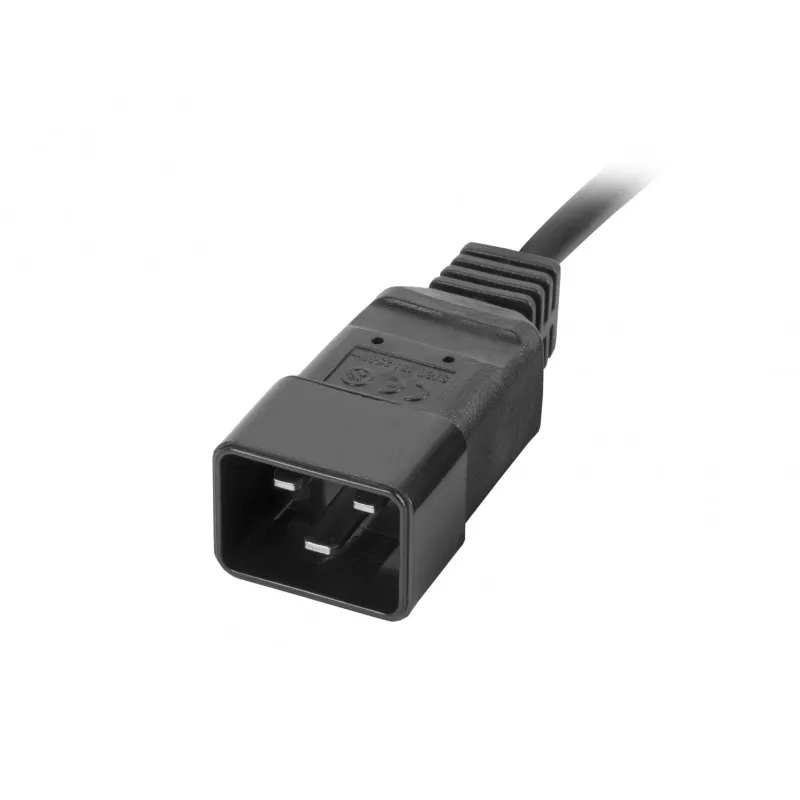 Zasilacz listwowy do montażu w szafie rack LANBERG PDU-02I1908I-0200-C20-BK — 1U, 10×C13, 16A, kabel 2 m, 19 cali