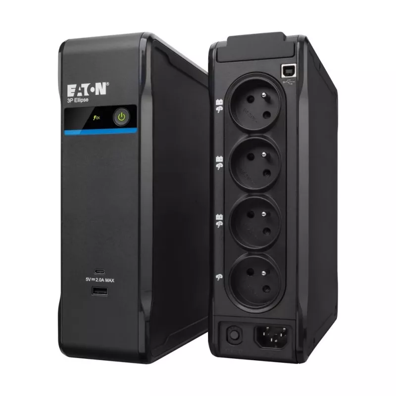 Zasilacz awaryjny Eaton 3P Ellipse 900, Standby (Offline) 0,9 kVA / 540 W, 4 gniazda AC, USB-A/USB-C, bateria 9 Ah