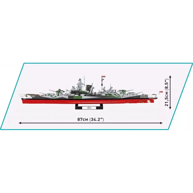 Model okrętu wojennego COBI COBI-4839 Zestaw do składania 1:300 Długość 870 mm Wysokość 215 mm