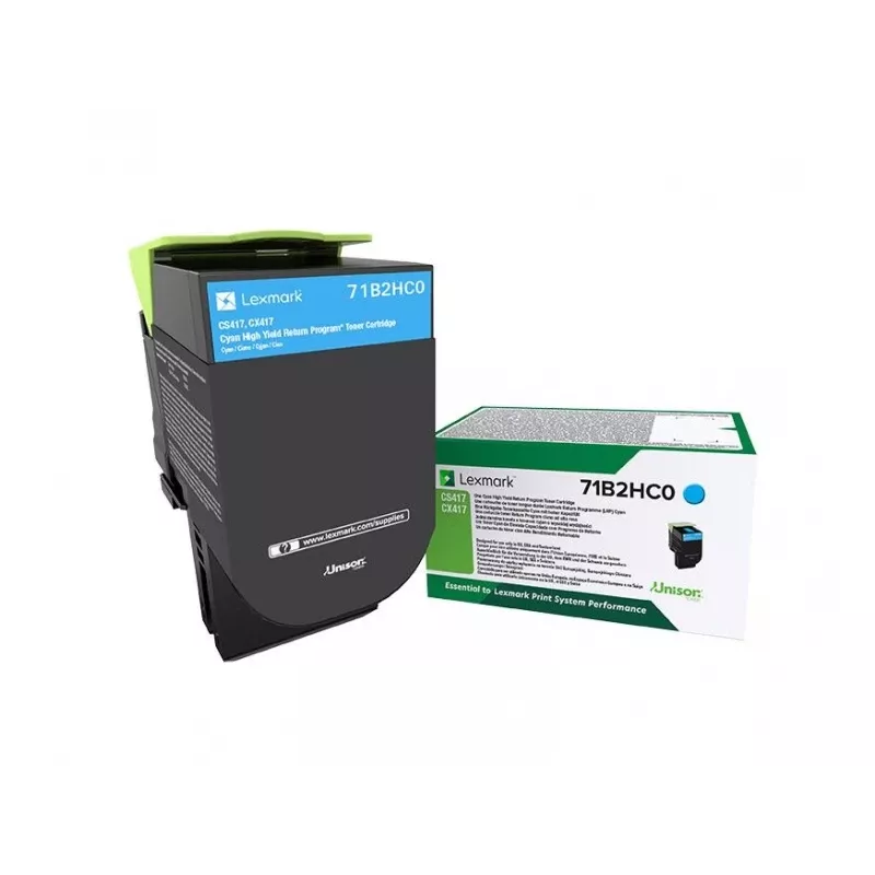 Lexmark 71B2HC0 wkład tonerowy 1 szt. oryginalny cyjan
