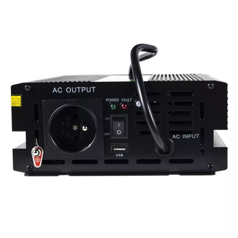 Przetwornica napięcia zielony Cell INV07, DC 12 V na AC 230 V, 300 W, 50 Hz, wtyczka typu C, czarna