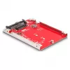 DeLOCK 2,5-calowy konwerter U.3 SFF-8639 na M.2 NVMe Key M 7 mm Czerwony