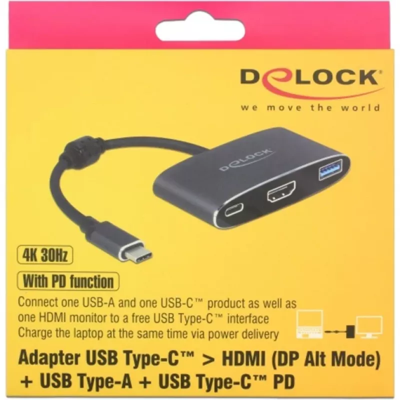 DeLOCK - Zewnętrzny adapter wideo - VL101 - USB-C 3,1 - HDMI - Szary - retail (62991)