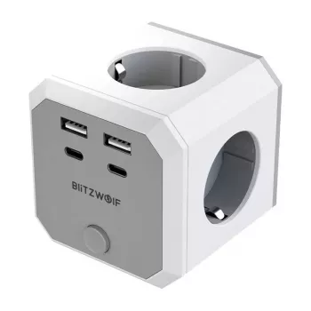 BlitzWolf BW-EC2 8-w-1 Kostka Zasilająca (4xAC / 2 x USB-A / 2 x USB-C)