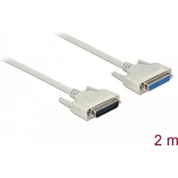 Kabel szeregowy DELOCK 83207, D-Sub 25-pin na D-Sub 25-pin, beżowy, 2 m