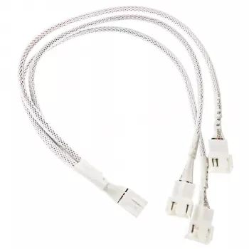 Kabel rozdzielacz PWM wentylatora Kolink PGW-AC-KOL-160, 35 cm w oplocie biały, rozdzielacz 1-do-2 PWM