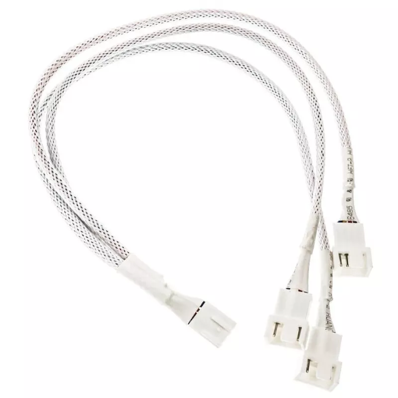 Kabel rozdzielacz PWM wentylatora Kolink PGW-AC-KOL-160, 35 cm w oplocie biały, rozdzielacz 1-do-2 PWM