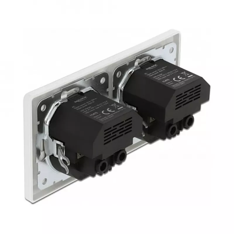 Gniazdko ścienne DeLOCK 2-krotne z 4 portami USB 2 x 2,8 A