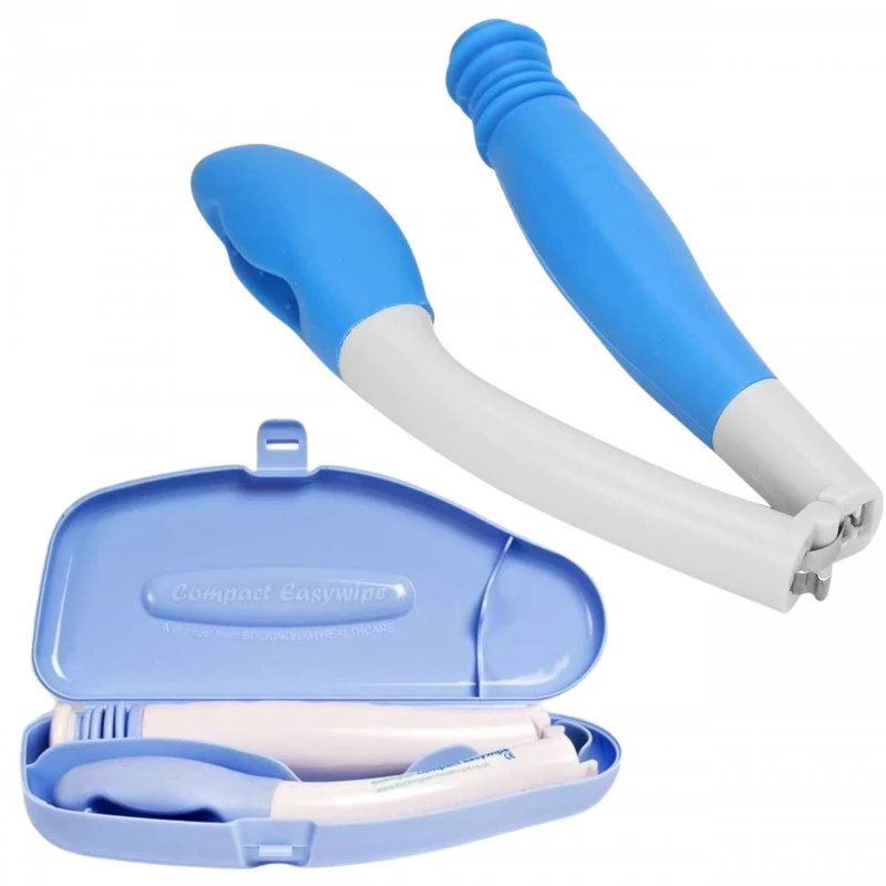 Przenośne urządzenie do higieny intymnej SUNDO 60336 Easywipe — 410 mm, białe, składane narzędzie do oczyszczania osobistego