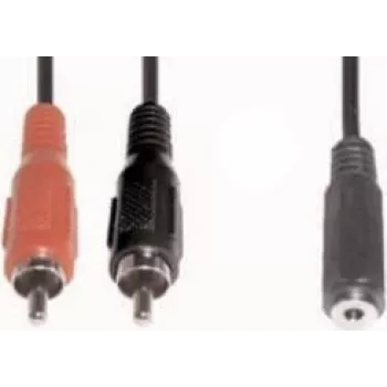 Kabel audio e+p B 132 1,5 m 2xRCA 3,5 mm czarny