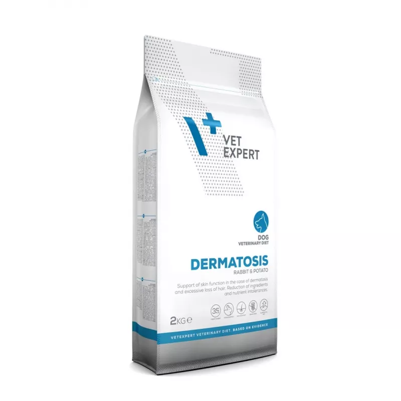 Sucha karma dla psa VETEXPERT Veterinary Diet Dermatosis Rabbit & Potato 2 kg — dorosłe, monobiałkowa, bezzbożowa/bezglutenowa/bezsojowa