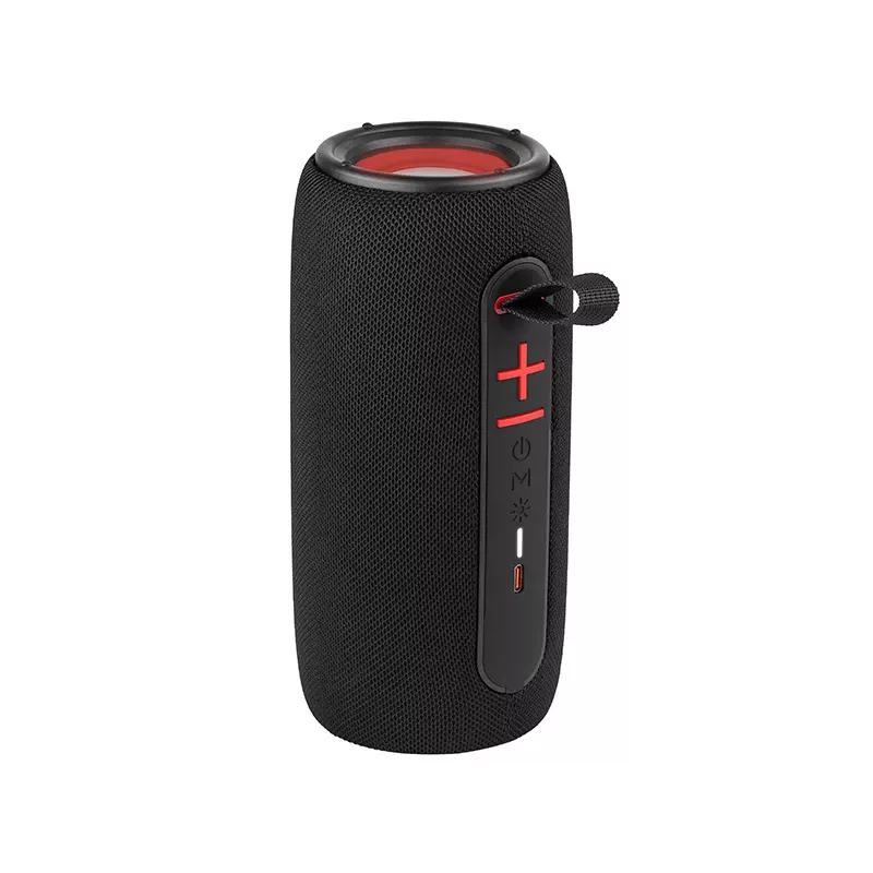 Przenośny głośnik stereo TRACER Stripe Czarny — 10 W RMS, Bluetooth/przewodowy, USB-A i USB-C, MicroSD, wbudowany akumulator (do 5 h)