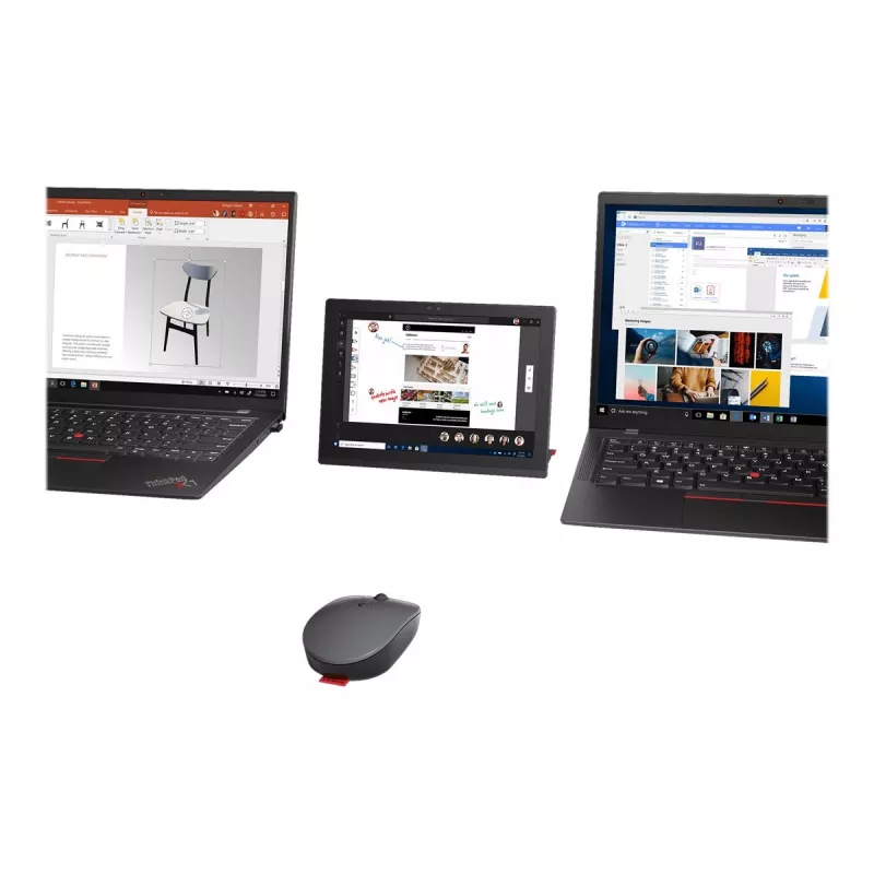 Lenovo Go Wireless Multi Device mysz biurowa symetryczna RF Wireless + Bluetooth + USB Type-A optyczna 2400 DPI