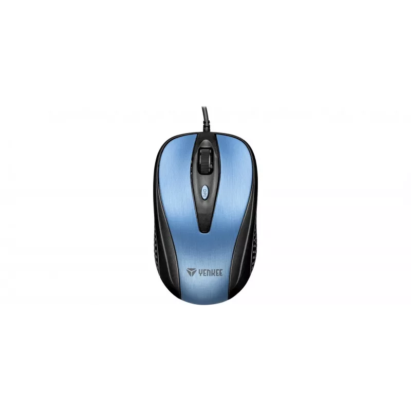 Mysz przewodowa USB, 4 przyciski, optyczna, symetryczna, niebieska
