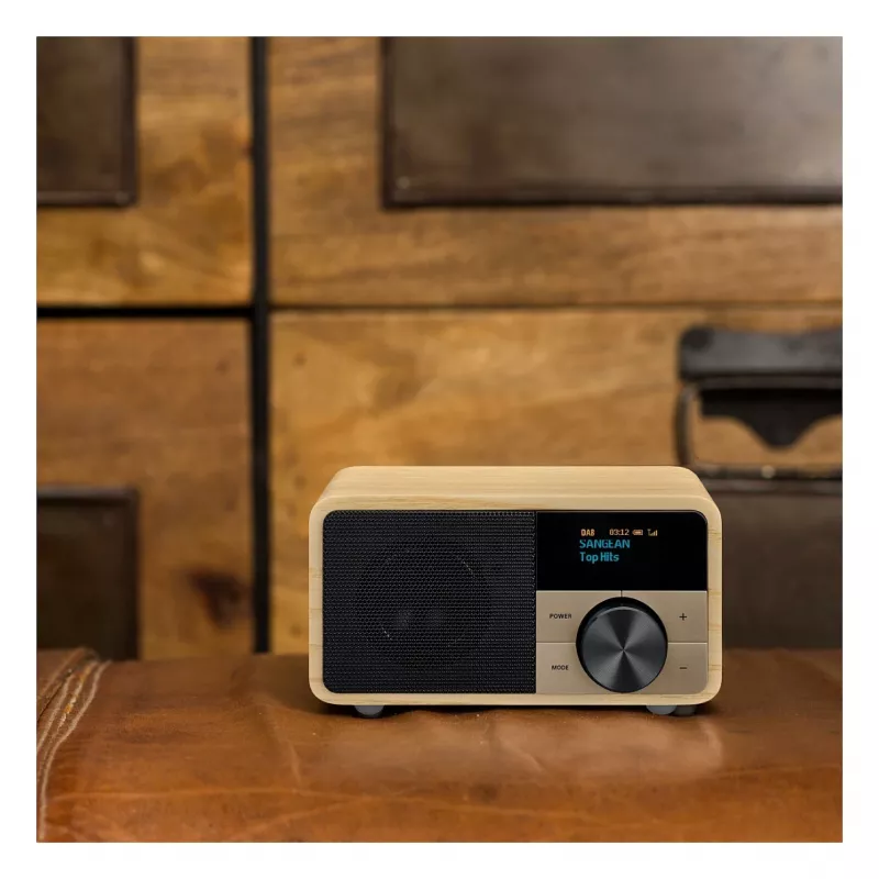 Radio stołowe Sangean DDR-7 Natural Wood FM AM Bluetooth, drewniana obudowa, tuner FM/AM, audio Bluetooth